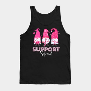 Cute Pink Gnomies Support Squad Breast Cancer Awareness Tank Top